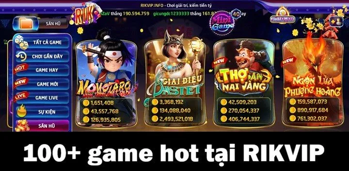 Trang chủ Rikvip 68 Không gian giải trí đa dạng với 100+ game hot tại Rikvip